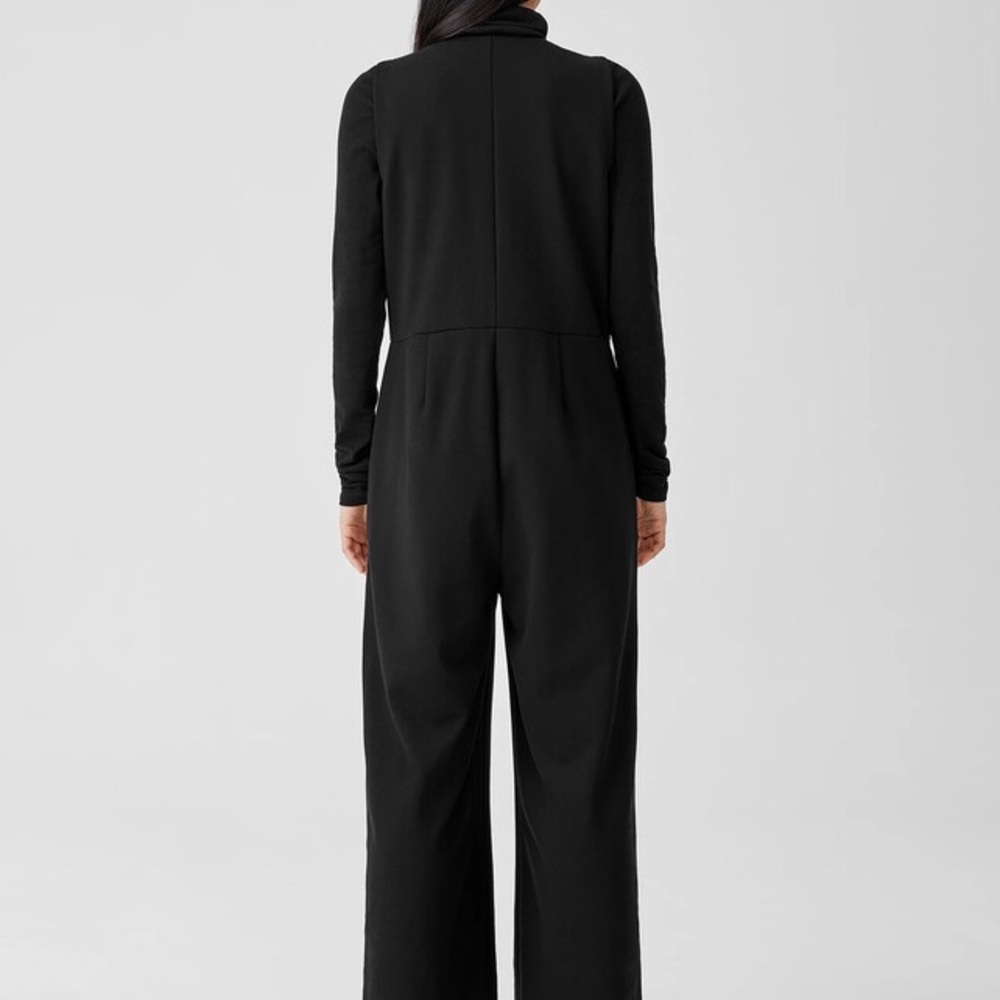 Eileen Fisher Washable Flex Ponte V- Neck Jumpsuit - Picture 9 of 10